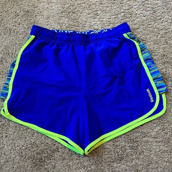 Reebok Shorts Reebok Royal Blue And Lime Green Athletic Shorts
